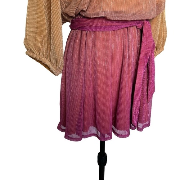 REVOLVE Song Of Style Dress Gold Pink Ombre Belted Size XS - Picture 4 of 8